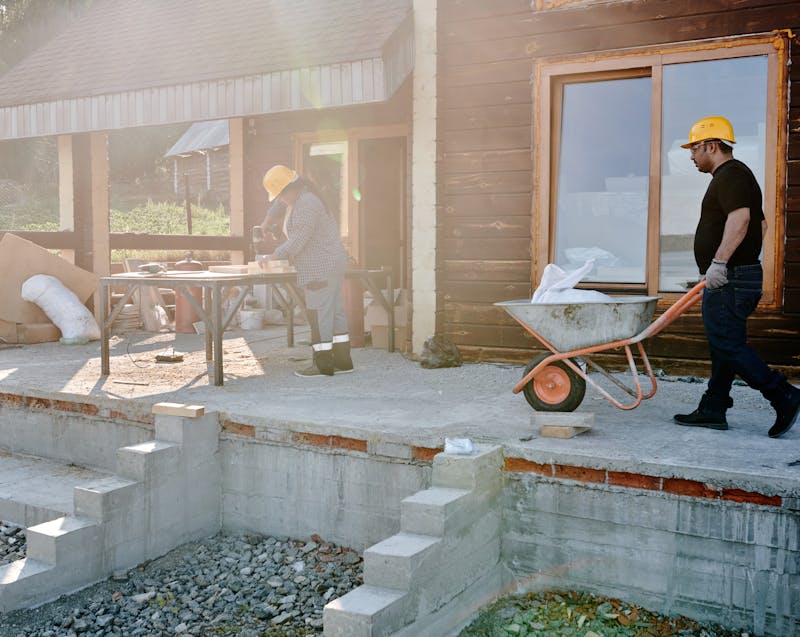 doing construction work